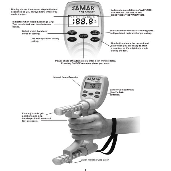 Jamar Smart Hand Dynamometer w/ Bluetooth