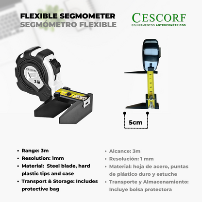 Cescorf Segmometro Flexible con Tallimetro de Envergadura de Brazos